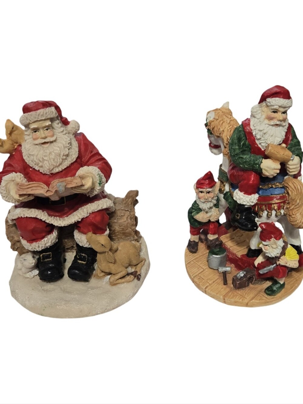 Festive Red Santa Figurine Holiday Décor Resin Painted Christmas St. Nick